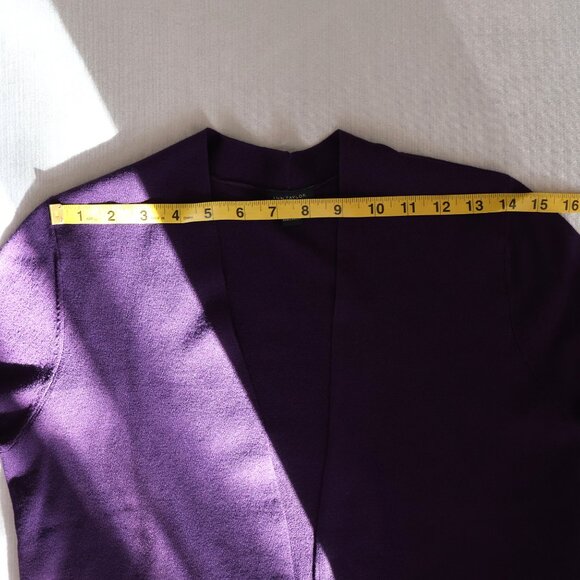 Cropped Style Open Sweater - Dark Purple Shrug - Cropped Open Cardigan - Size M - Picture 5 of 8
